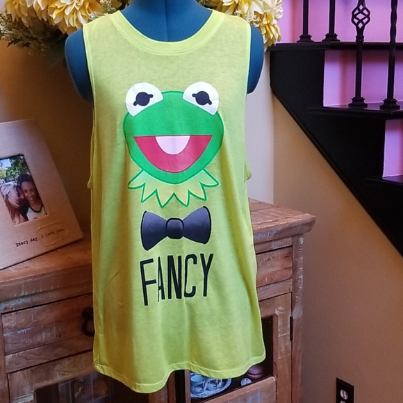 The Muppets Tops - New Disney Muppets Kermit "FANCY" Tank Top - SZ XL